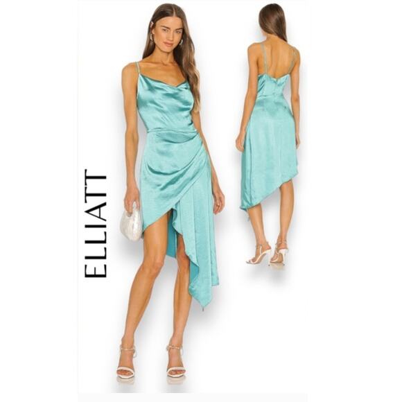 Elliatt Asymetrical Jacinda Dress Turquoise Large - Picture 1 of 11
